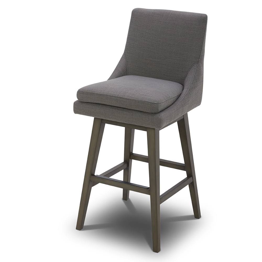 + Roth Antique Gray 29.9-In H Bar Height Upholstered Swivel Wood Bar Stool Back | Y1510i