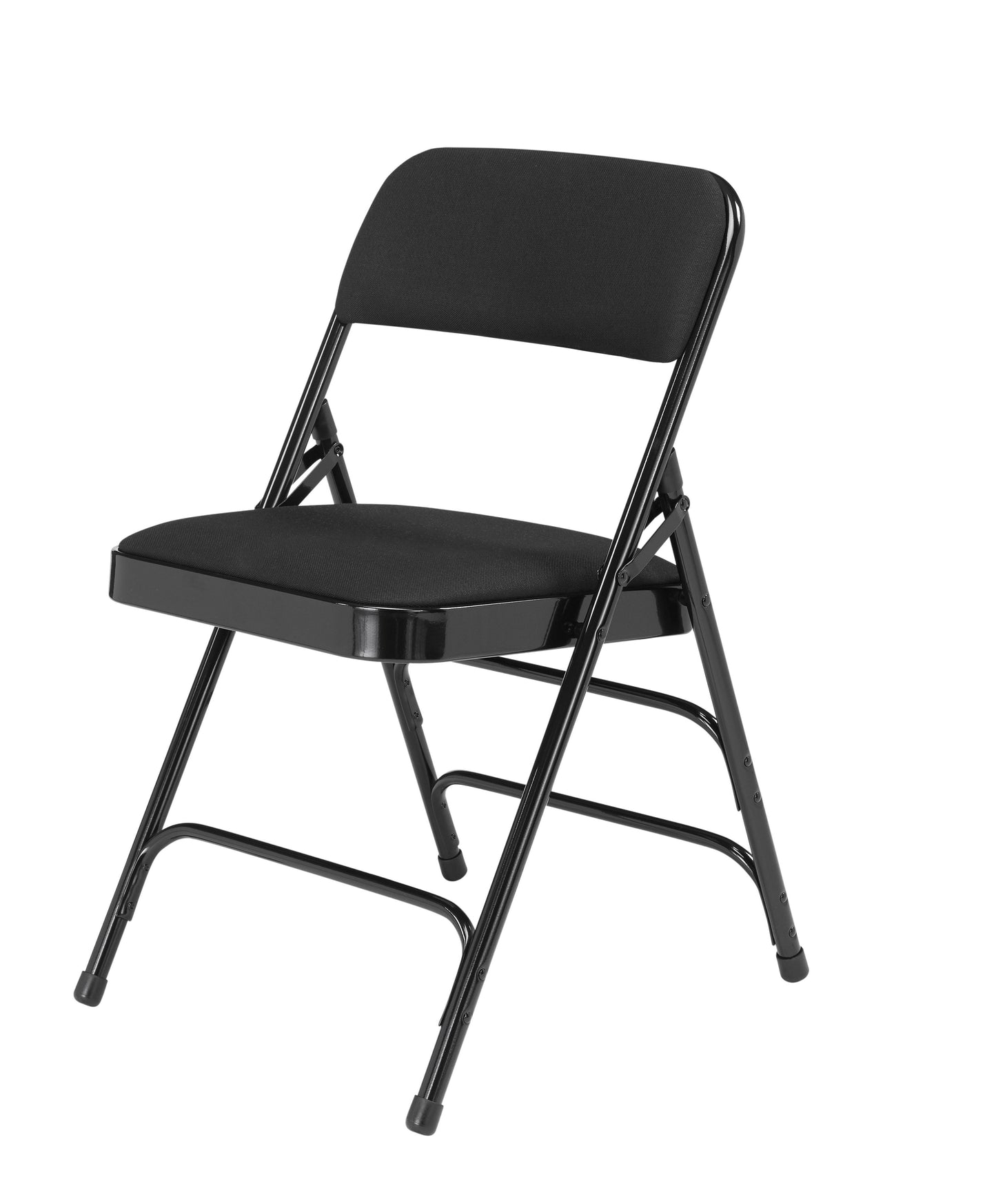 (4 Pack) Commercialine Vinyl Padded Folding Chair - Black